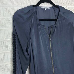 IRO Clarys Blouse Gray Lattice Sleeve Top